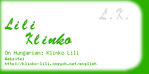 lili klinko business card